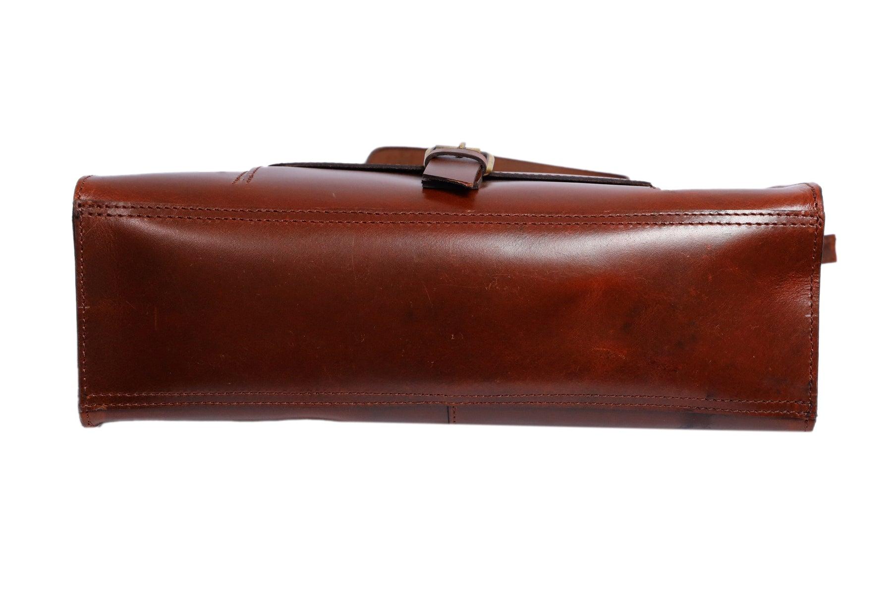  brown color pure leather tote bag for office use - INDIA