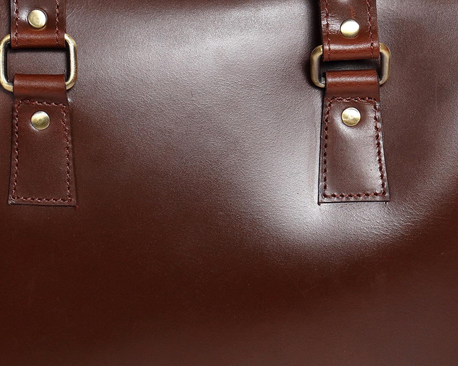  brown color pure leather laptop bag for professional use - INDIA