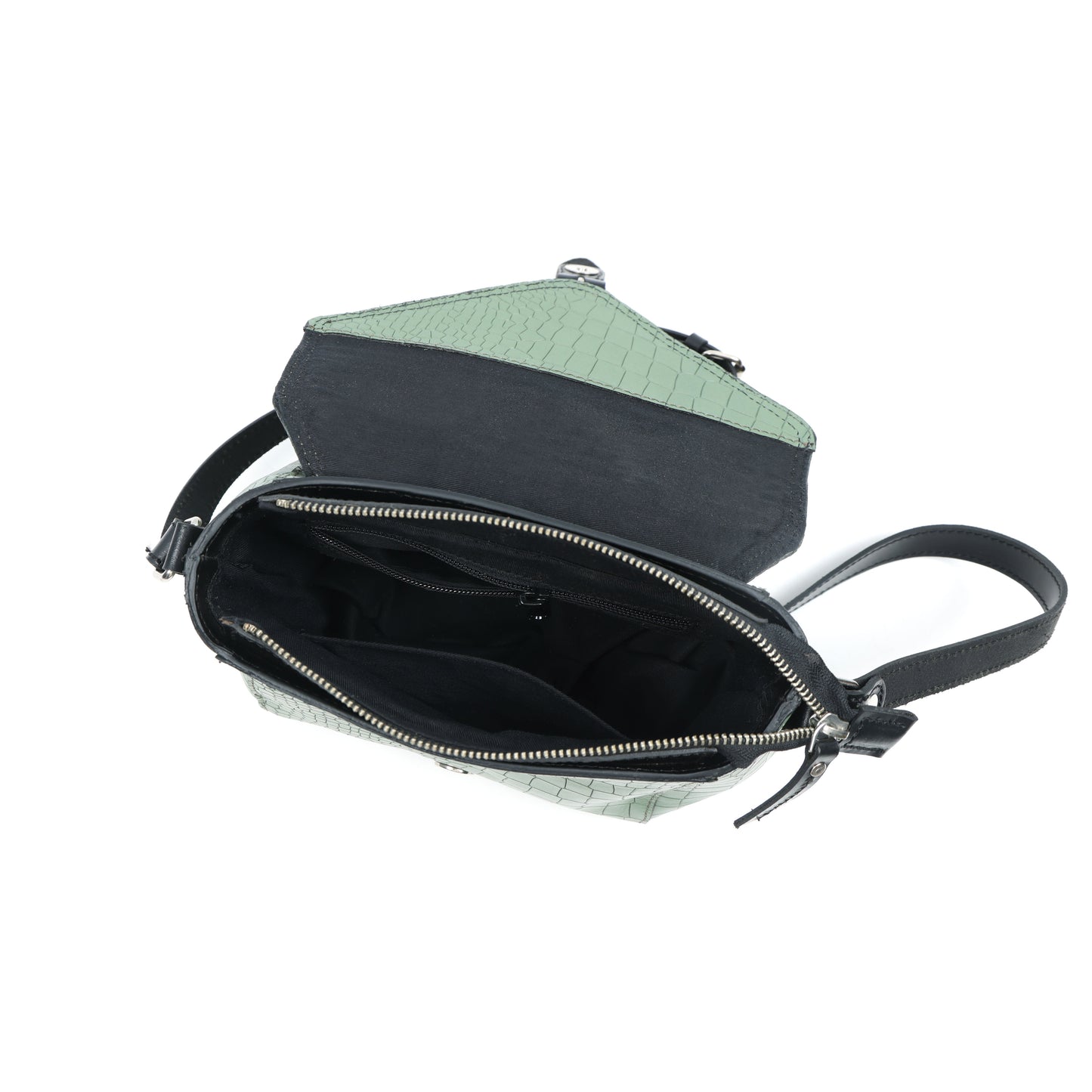 Elevate Your Style with Our Green Croco Leather Sling Bag. Art: BG-BG-1461 - Default Title