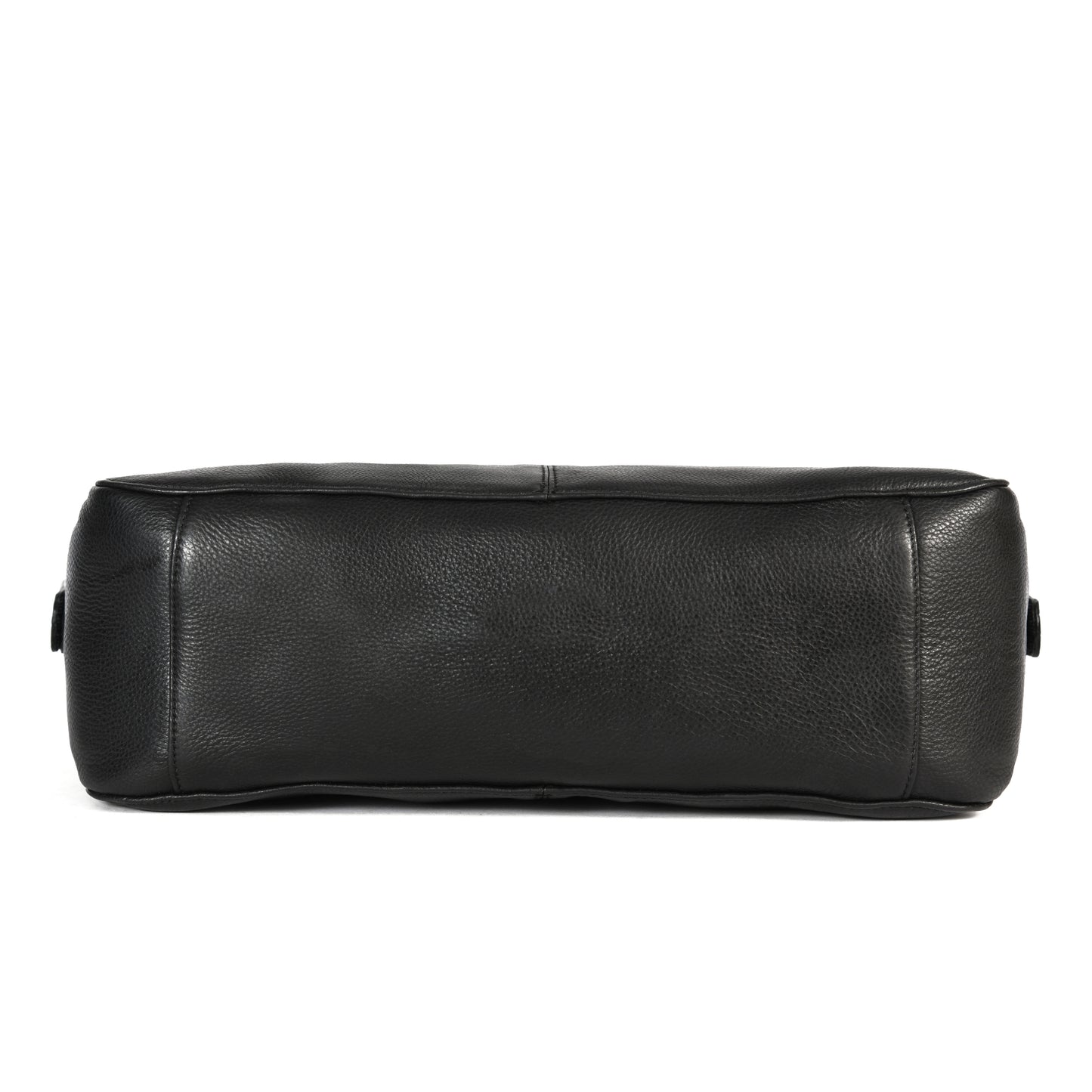 Premium Genuine Leather Hobo Shoulder Bag with Zippered Pockets & Fixed Strap