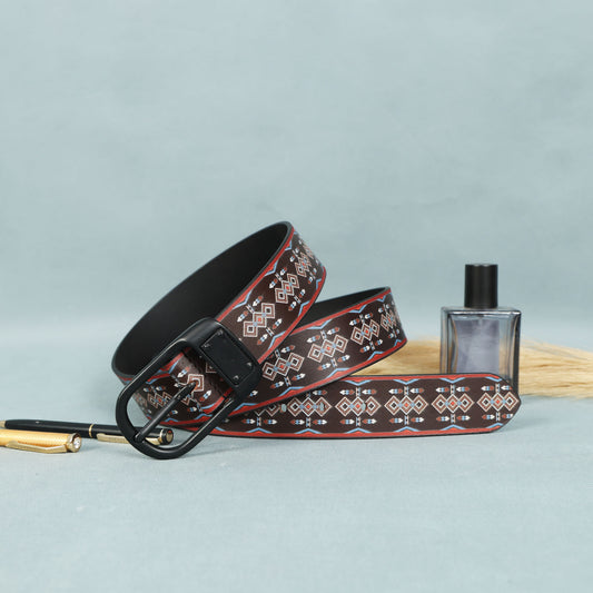 Custom Printed Belt with Black Buckle – Stylish & Durable Accessory for Everyday Wear.LB-895