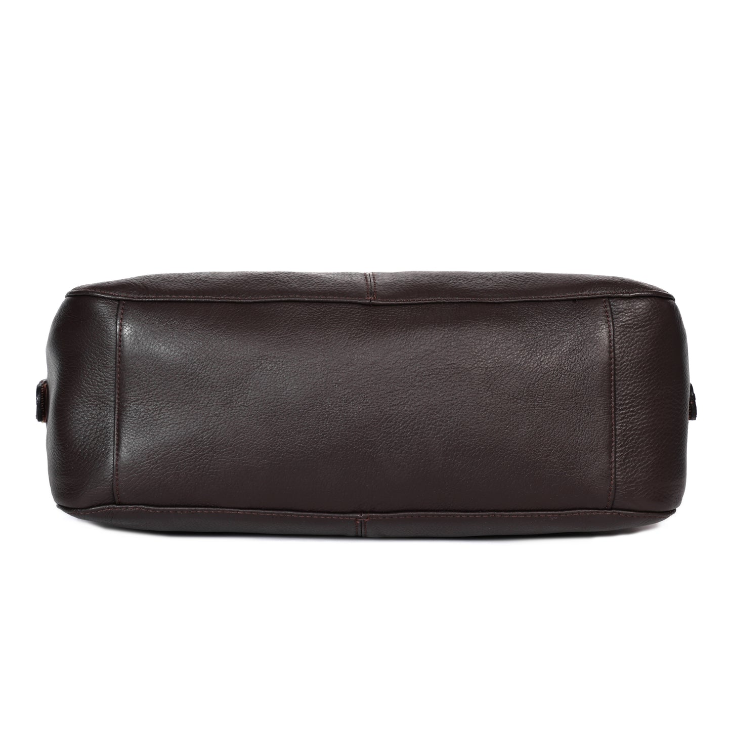 Premium Genuine Leather Hobo Shoulder Bag with Zippered Pockets & Fixed Strap