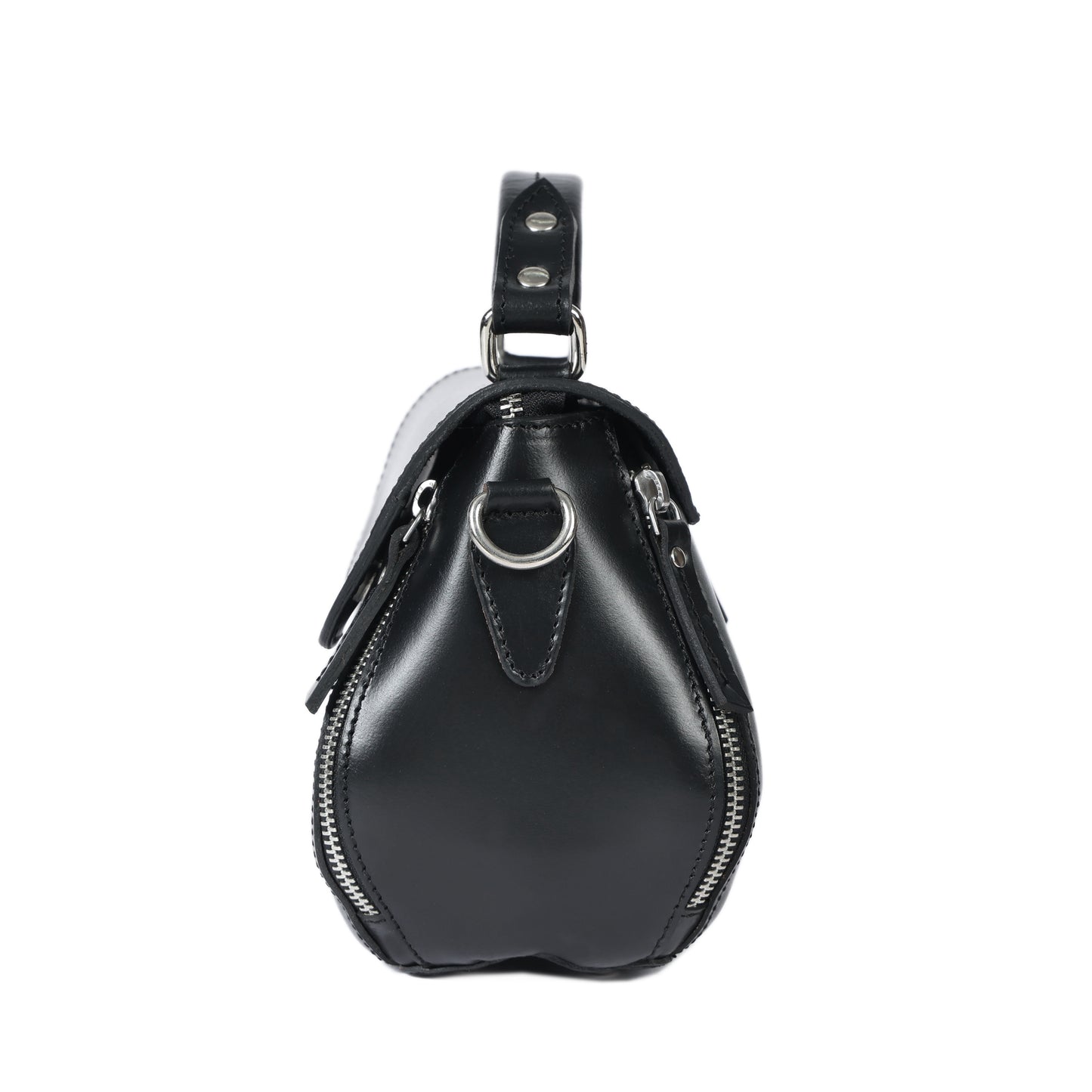 Premium Genuine Leather Top-Handle Handbag with Flap Closure & Zip Compartments