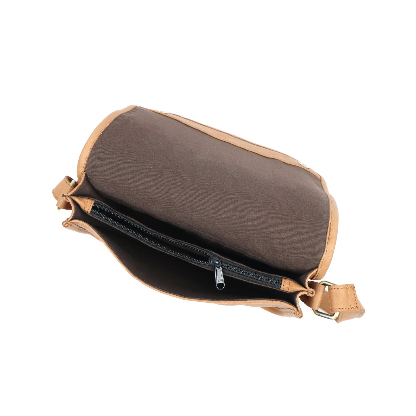 Tan Premium Leather Sling Bag – Trending Compact Bag for Daily Use ART: BG-1641
