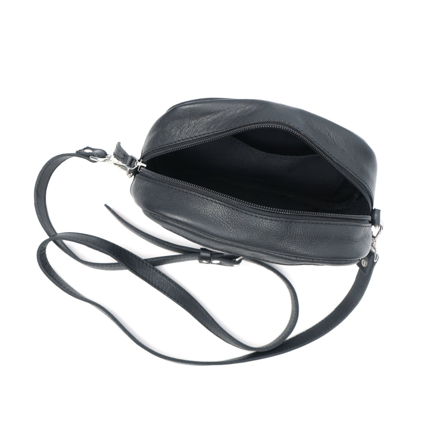 Black Leather Sling Bag – Premium Patterned Bag for Stylish Outings ART: BG-1642
