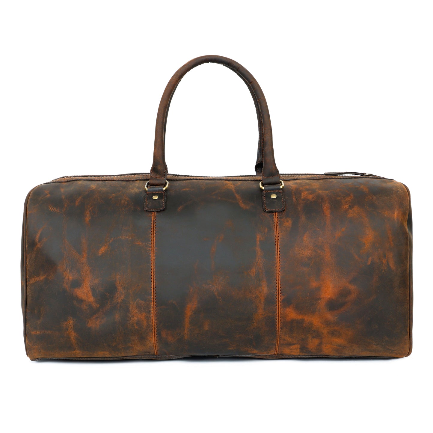 Premium Vintage Leather Travel Duffel Bag |Large Weekender with Shoulder Strap
