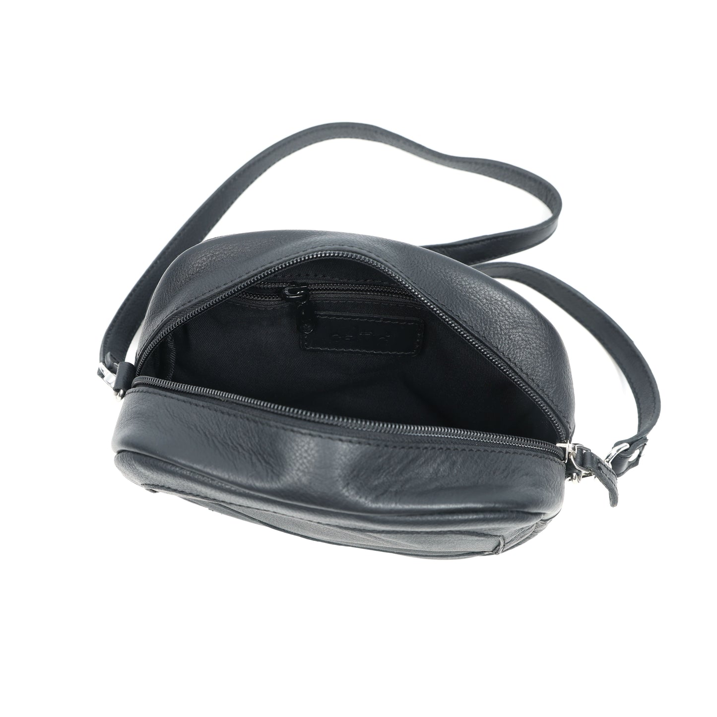 Black Leather Sling Bag – Premium Patterned Bag for Stylish Outings ART: BG-1642