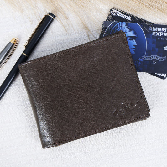 Premium Brown Leather Wallet for Men – Stylish & Durable Bifold Wallet. LA-1419