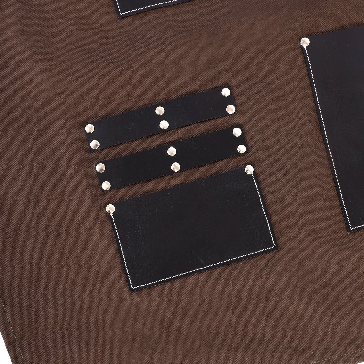 Premium Genuine Leather & Canvas Bib Apron – Brown & With Tie Strap