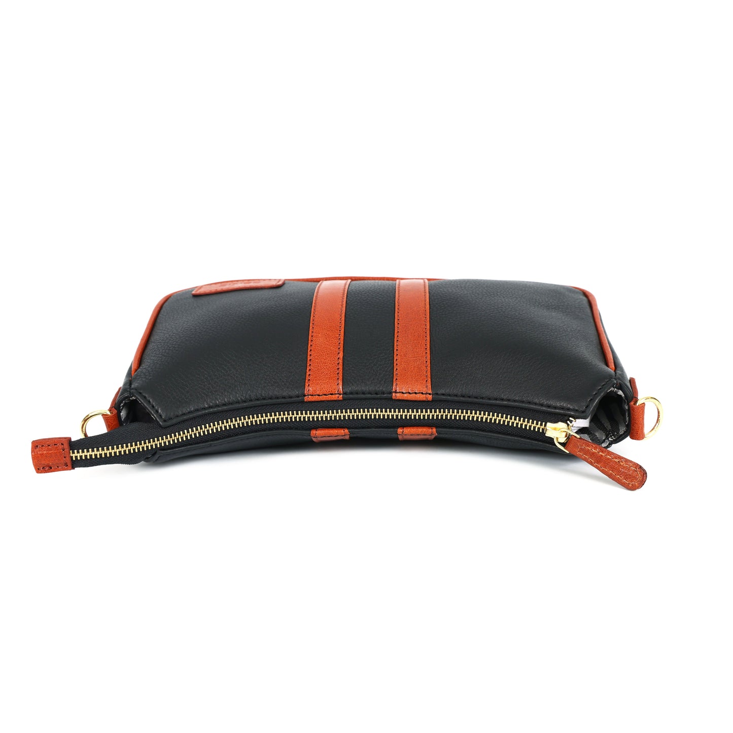 Black & Tan Leather Saddle Sling Bag – Compact Designer Crossbody
