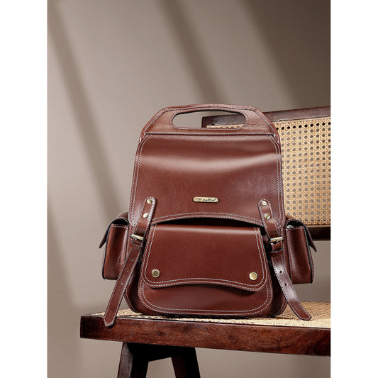 Premium Genuine Leather Vintage Backpack with Adjustable Straps Travel Bag