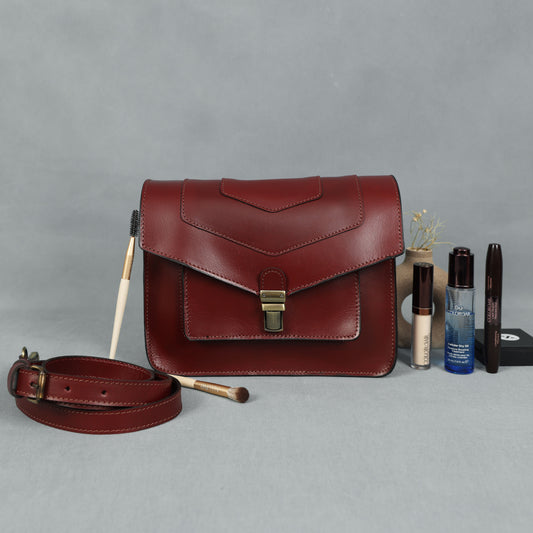 Brown Leather Sling Bag  Stylish Crossbody Bag for Men & Women.BG-1635