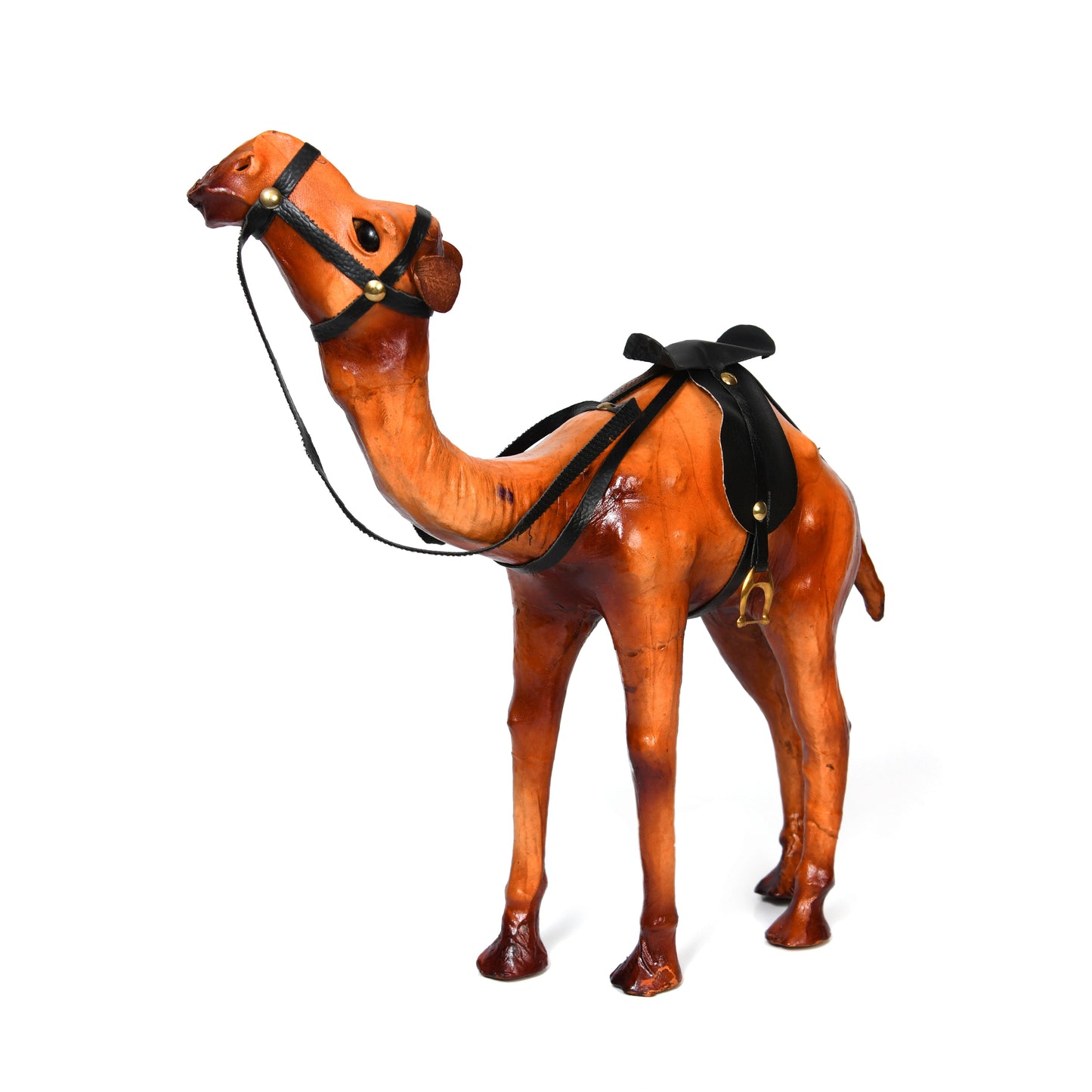 Handicraft Standing Camel Leather Showpiece  Exquisite Artisan Home Decor, ART:-LA-05