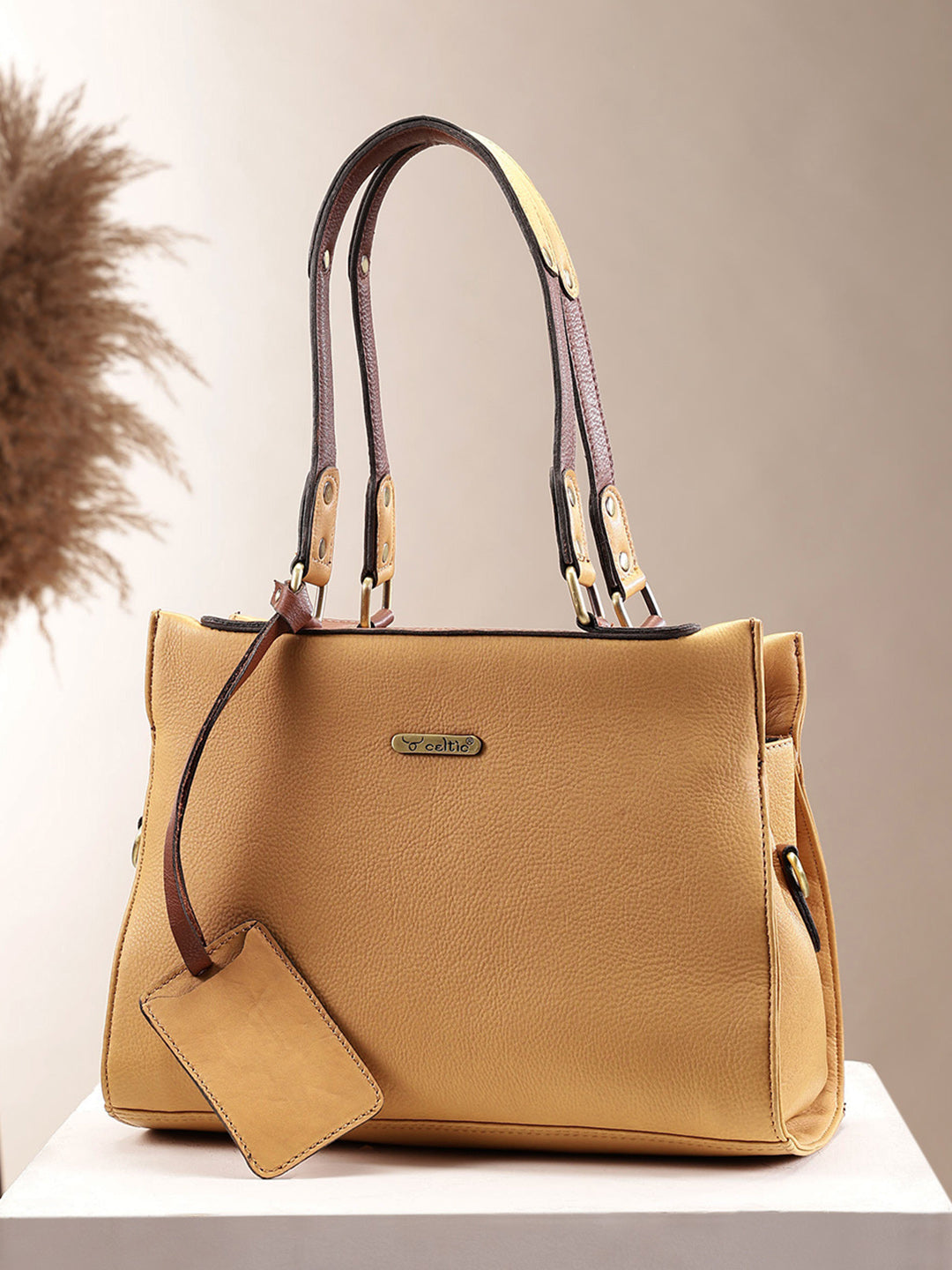 Premium Genuine Textured leather Handbag with inner pockets