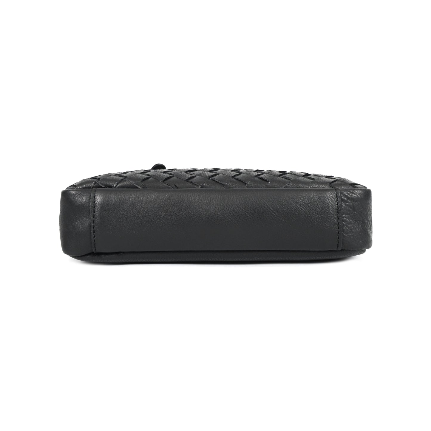 Black textured Leather Crossbody Sling Bag – Compact & Chic