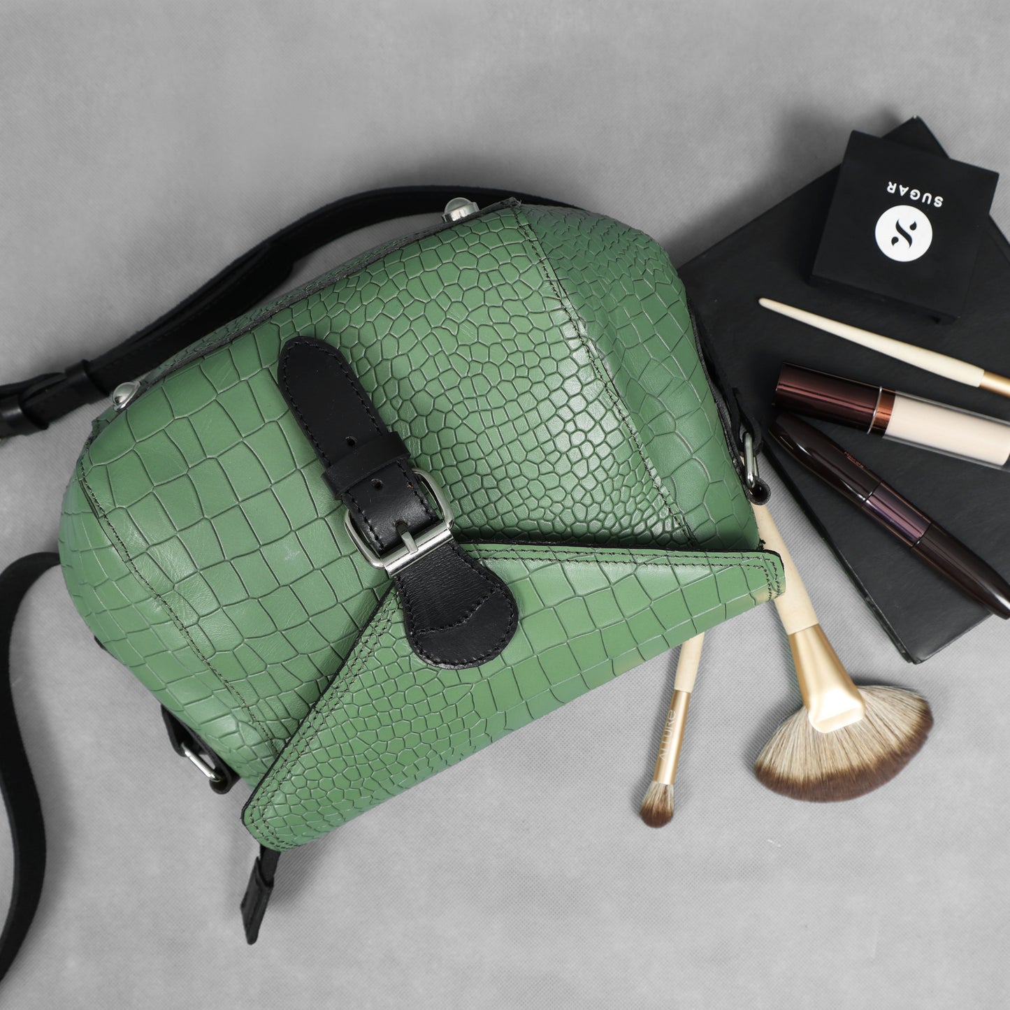 Elevate Your Style with Our Green Croco Leather Sling Bag. Art: BG-BG-1461 - Default Title