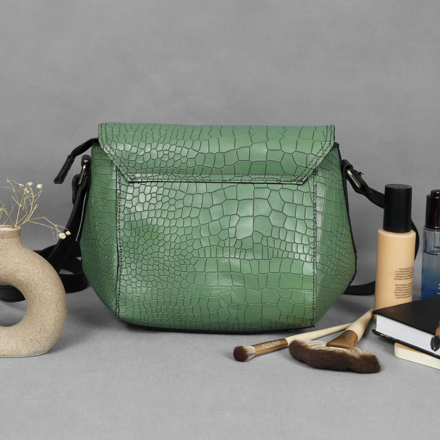 Elevate Your Style with Our Green Croco Leather Sling Bag. Art: BG-BG-1461 - Default Title