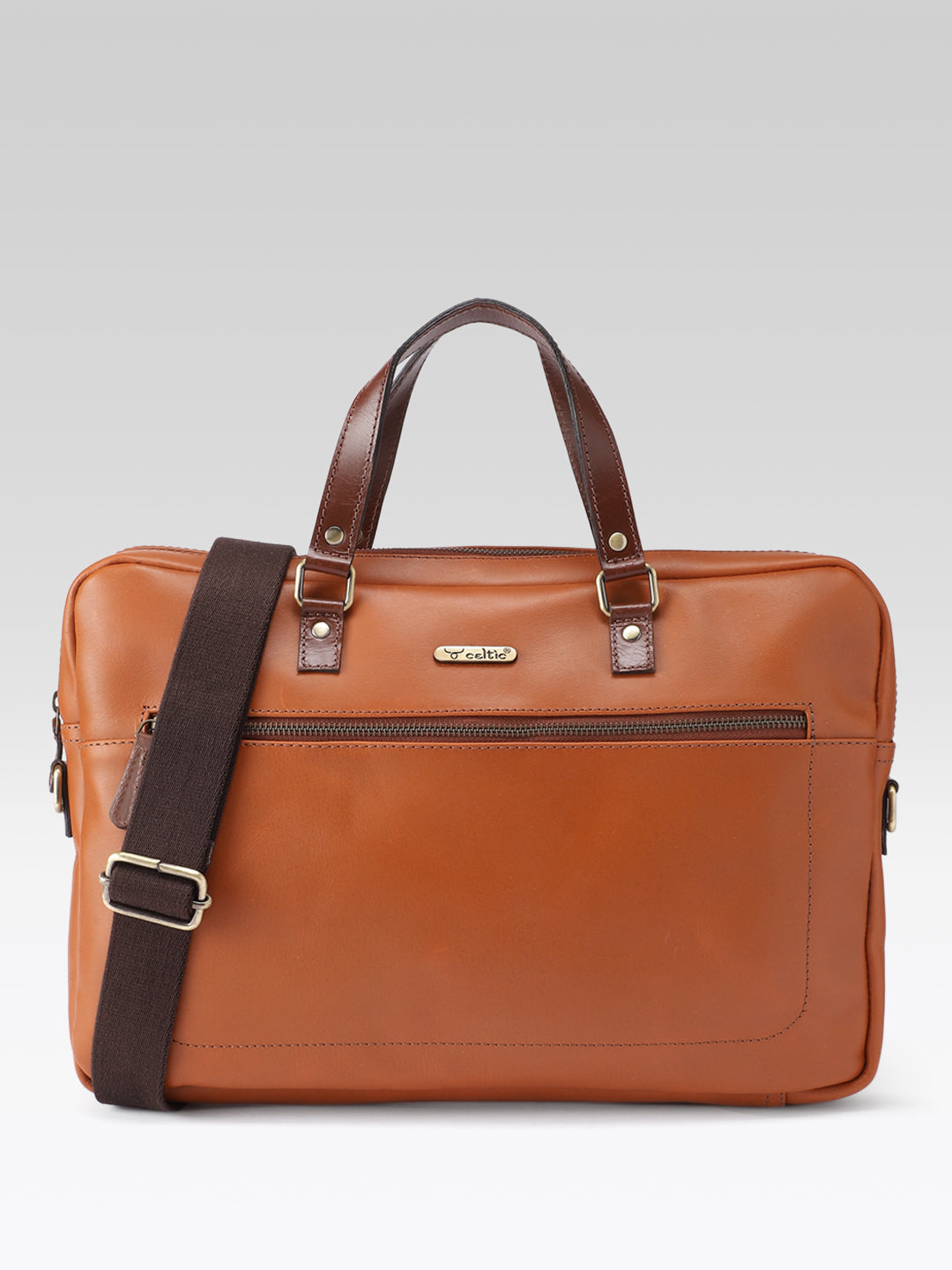 Premium Genuine Leather Business Messenger Laptop Bag