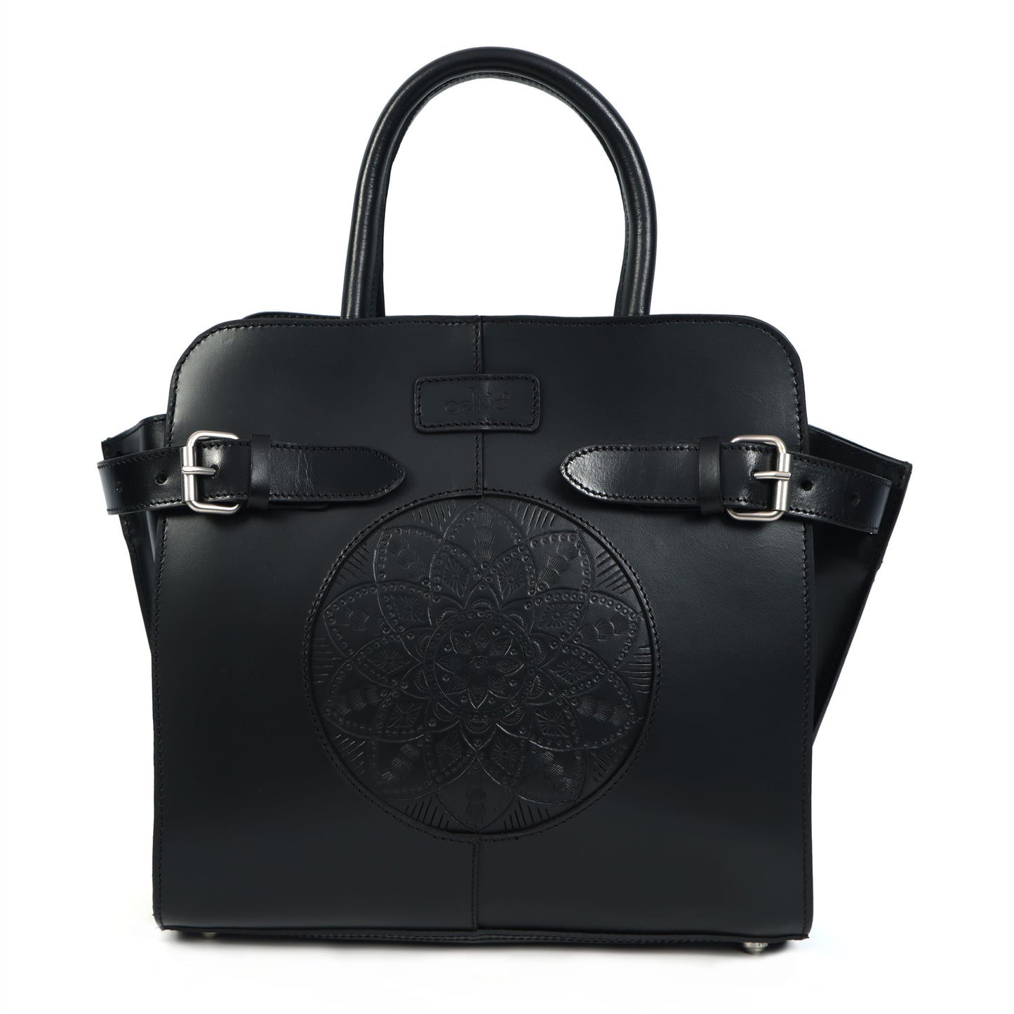 Premium Genuine Leather Satchel hand Bag with Embossed Front Panel