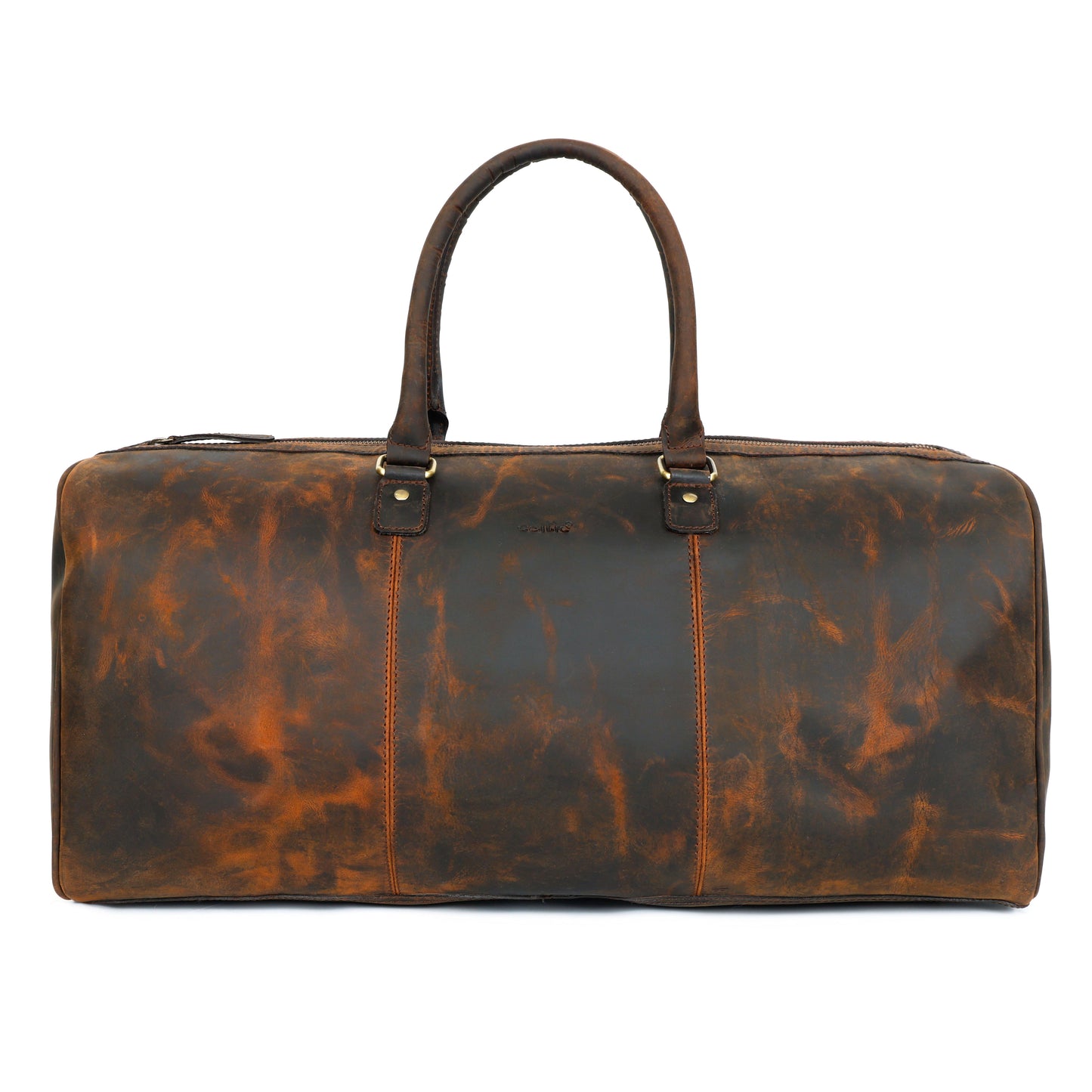 Premium Vintage Leather Travel Duffel Bag |Large Weekender with Shoulder Strap