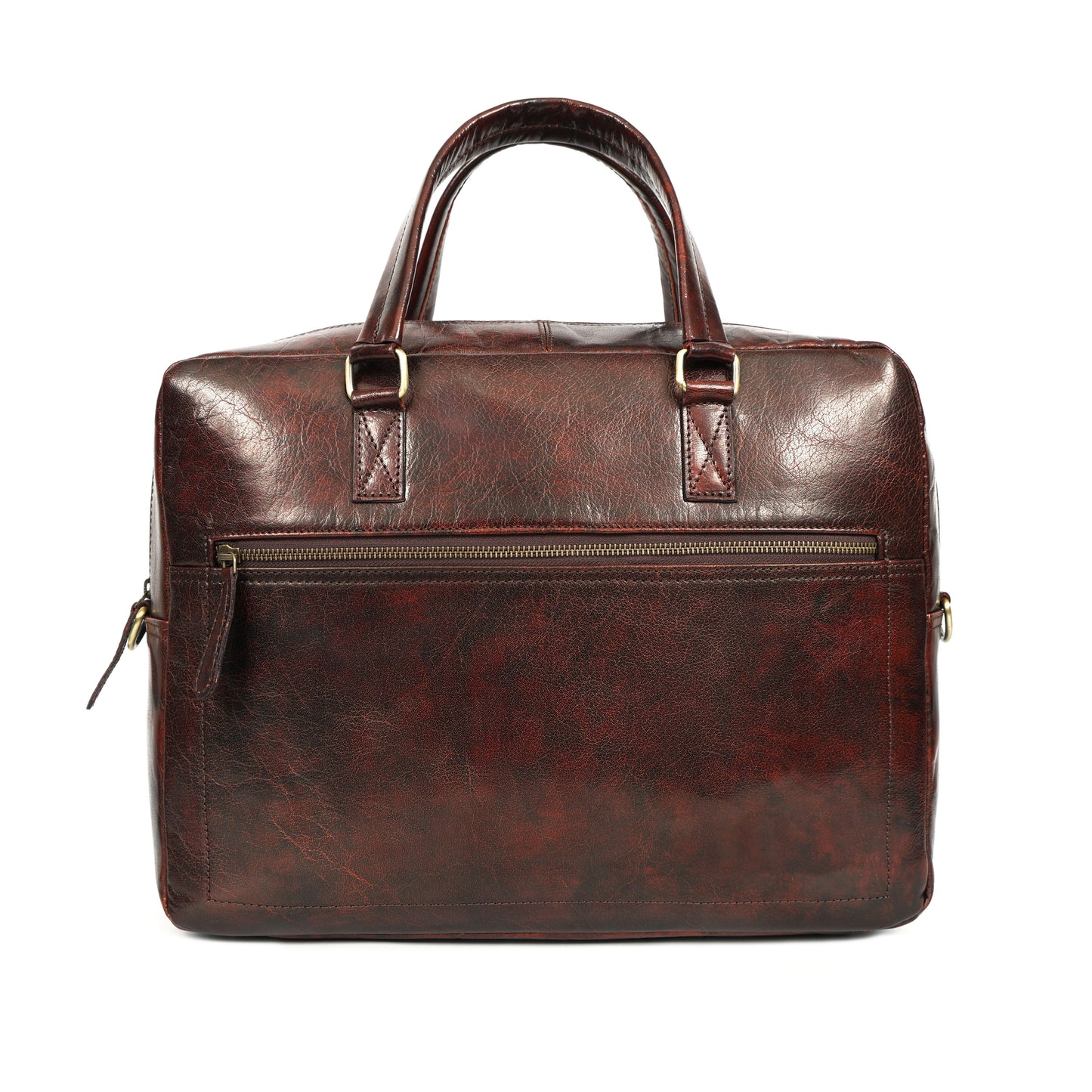 Luxury Brown Leather Laptop Briefcase – Executive Office & Travel Bag