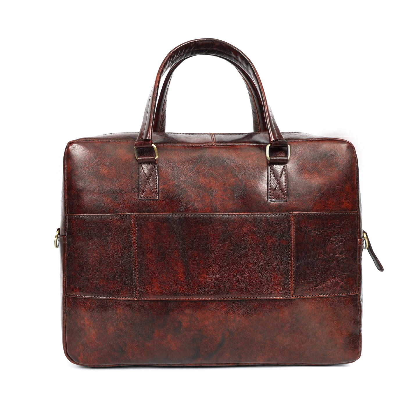 Luxury Brown Leather Laptop Briefcase – Executive Office & Travel Bag