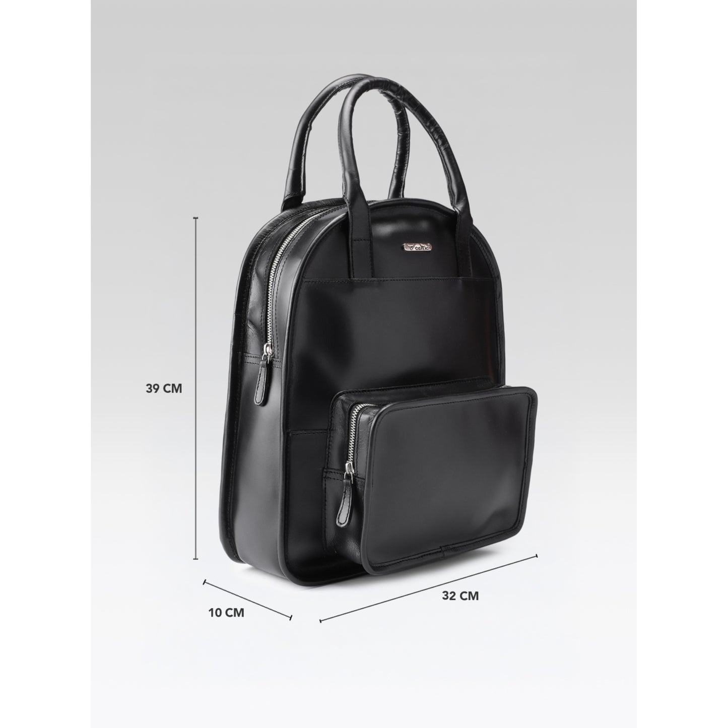 Premium Genuine Leather Backpack with Front Utility Pocket