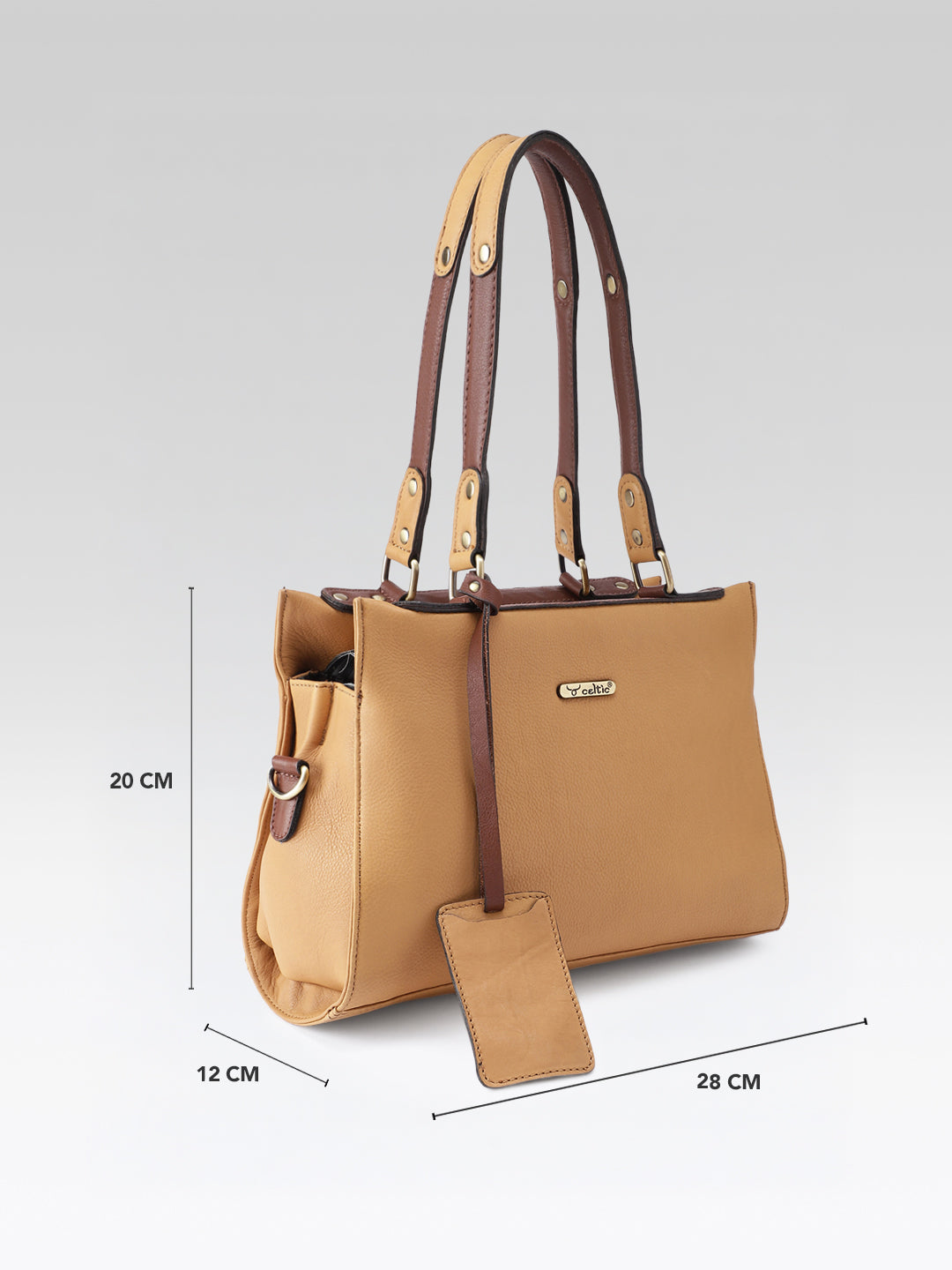 Premium Genuine Textured leather Handbag with inner pockets
