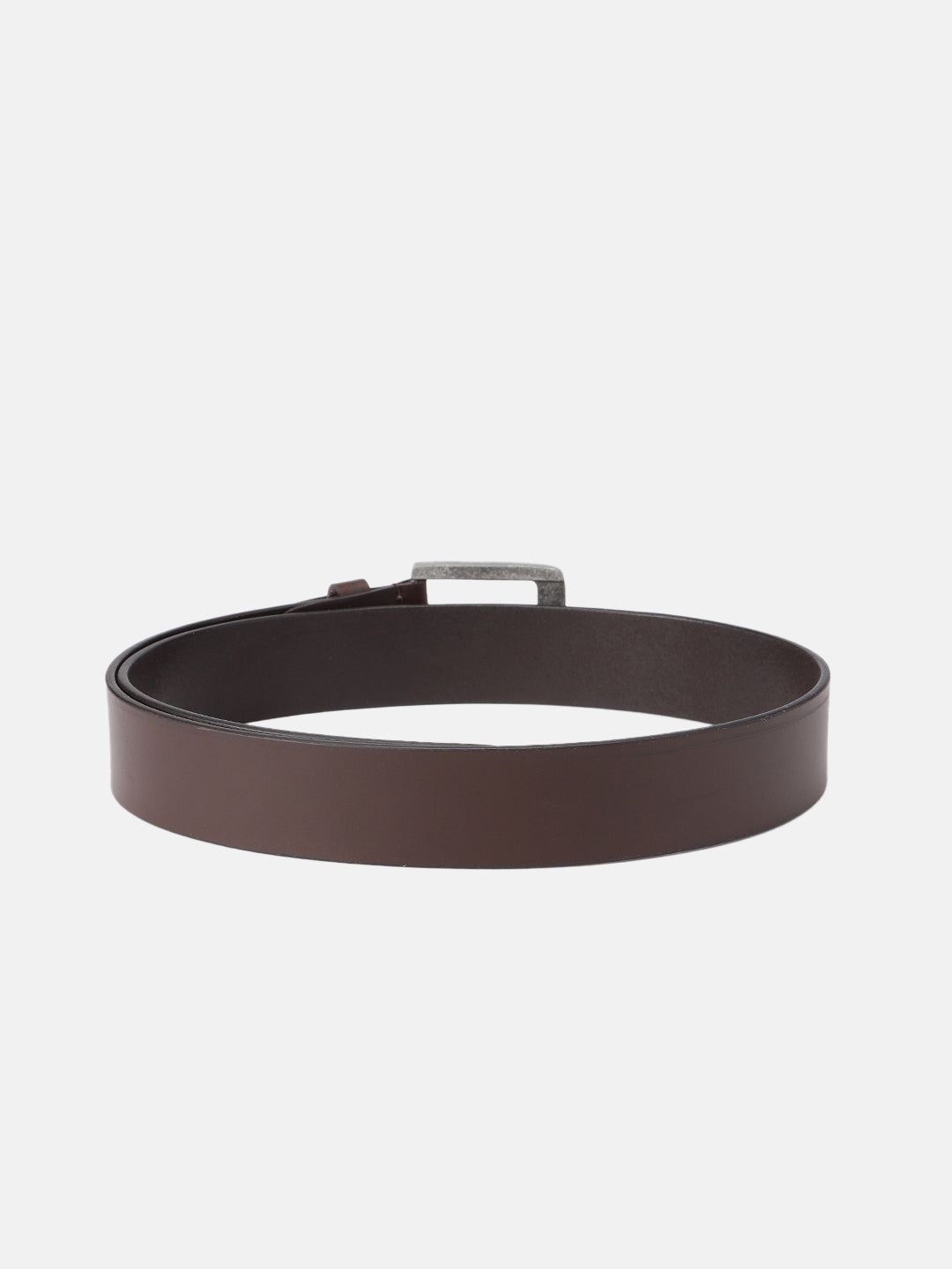 Unisex Genuine Leather Dark Brown Waist Accessory Antique Buckle Formal Casual Wear