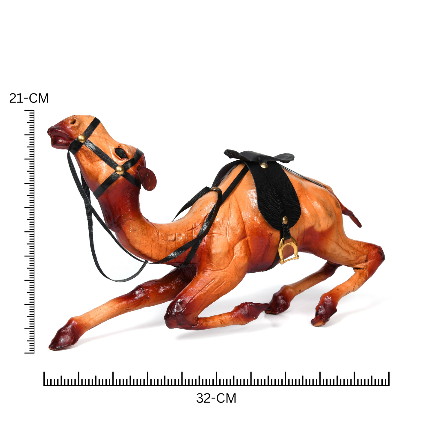 Handicraft Sitting Camel Leather Showpiece  Unique Artisan Decor, ART:-LA-04