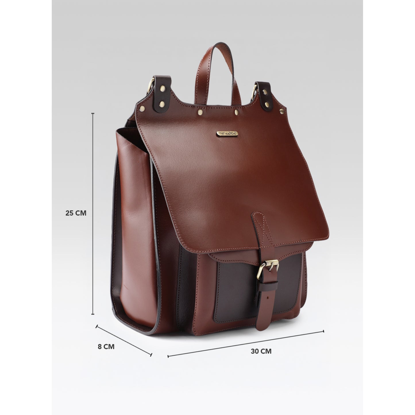 Premium Genuine Leather Everyday Backpack with Secure Flap Closure