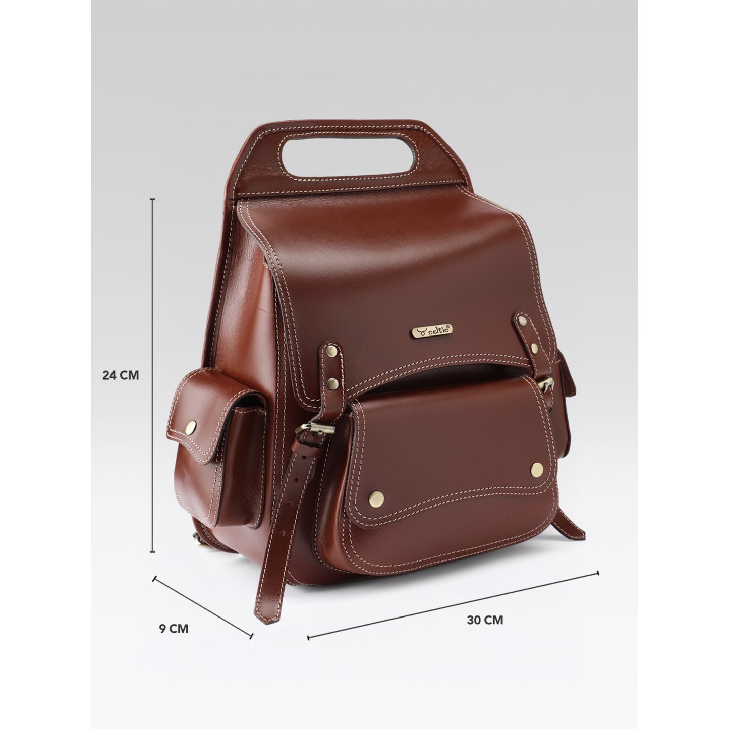Premium Genuine Leather Vintage Backpack with Adjustable Straps Travel Bag