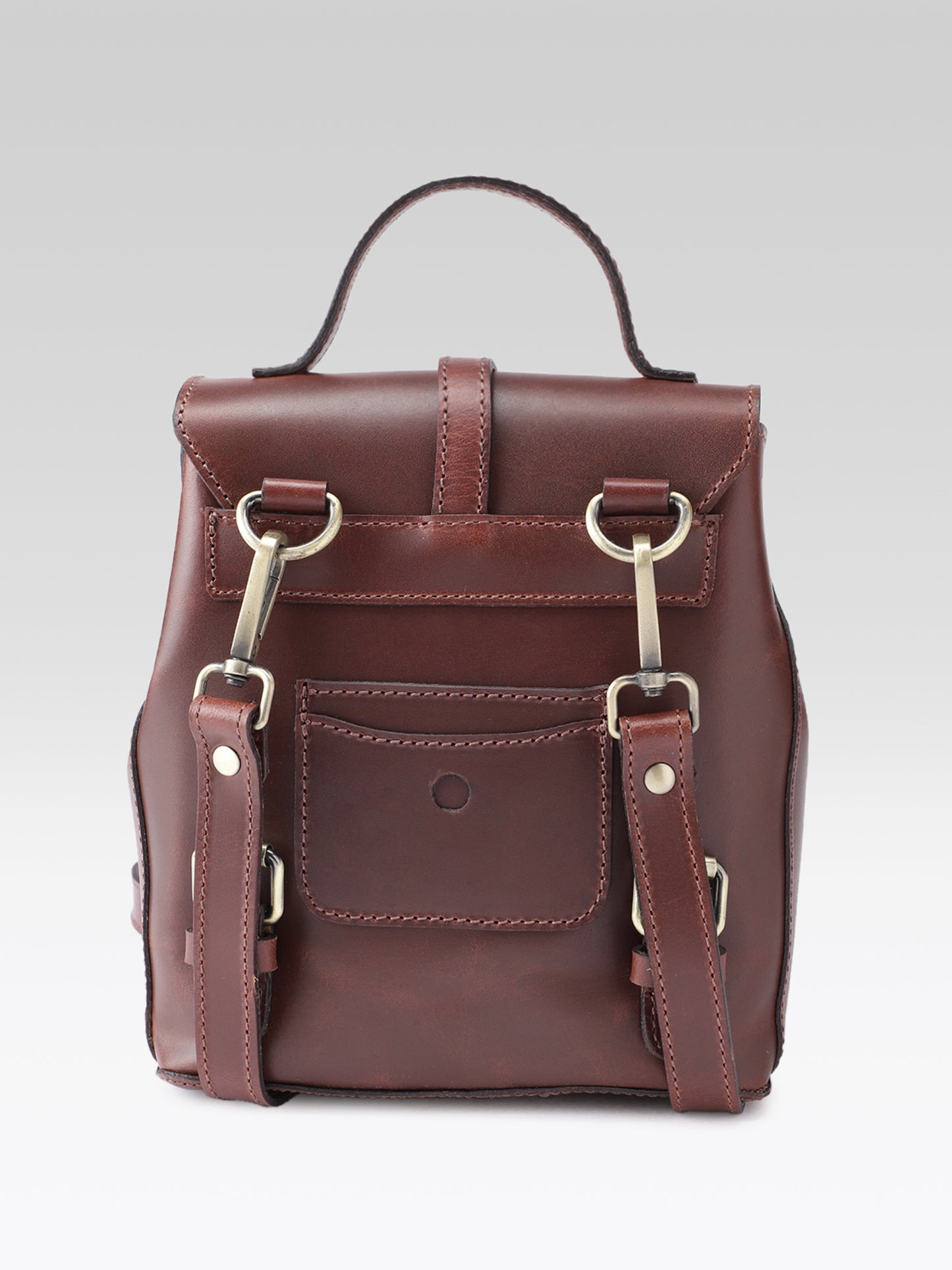 Premium Genuine Leather Mini Backpack for Women with Flap Closure