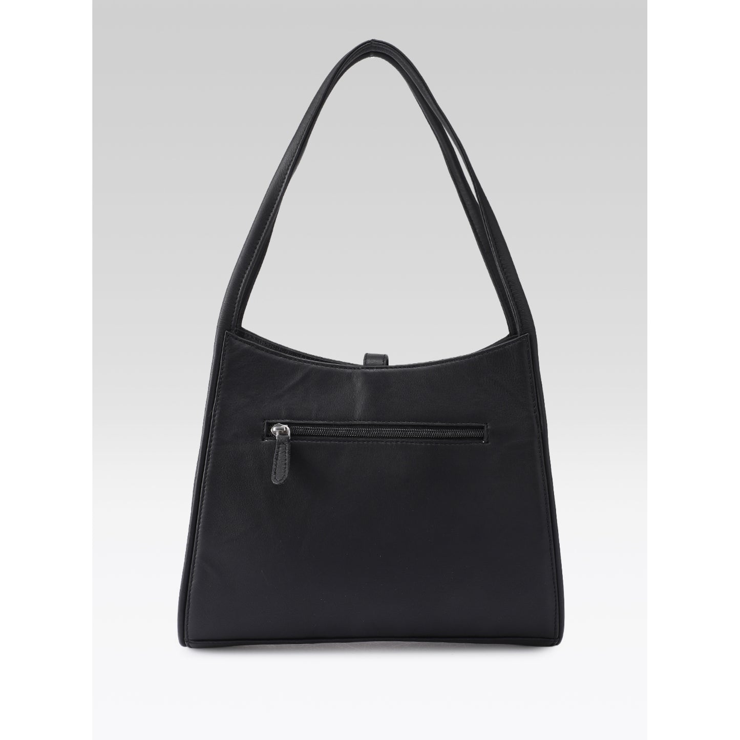 Premium Leather Shoulder Handbag with Lock Closure, Zip Compartments