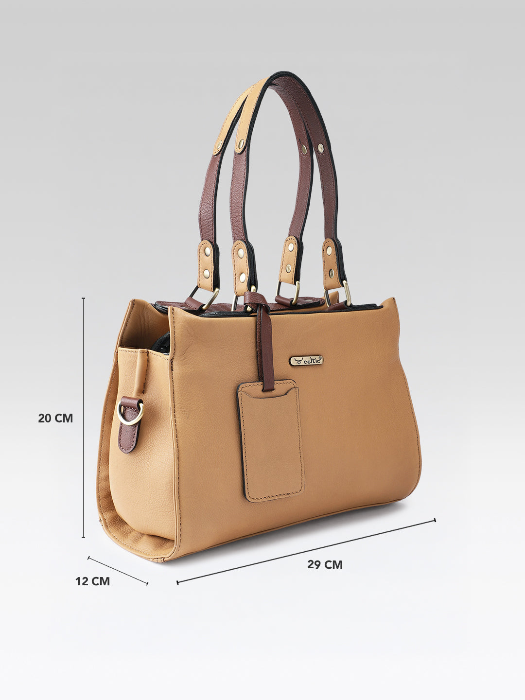 Premium Genuine Tan Leather 3-Piece Handbag Combo with Crossbody & Clutch