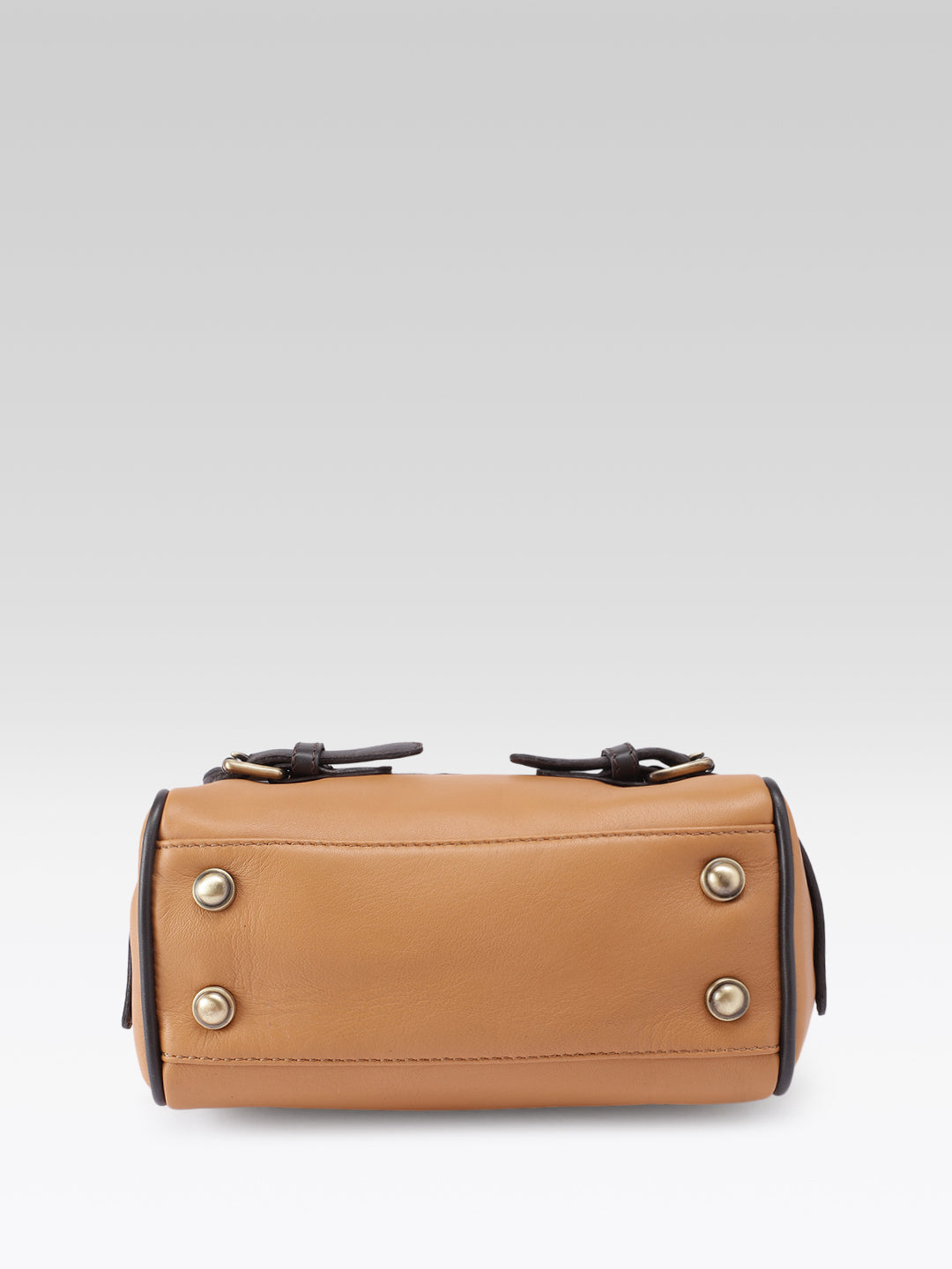 Premium Genuine Brown Leather Top Handle Handbag with Adjustable Strap