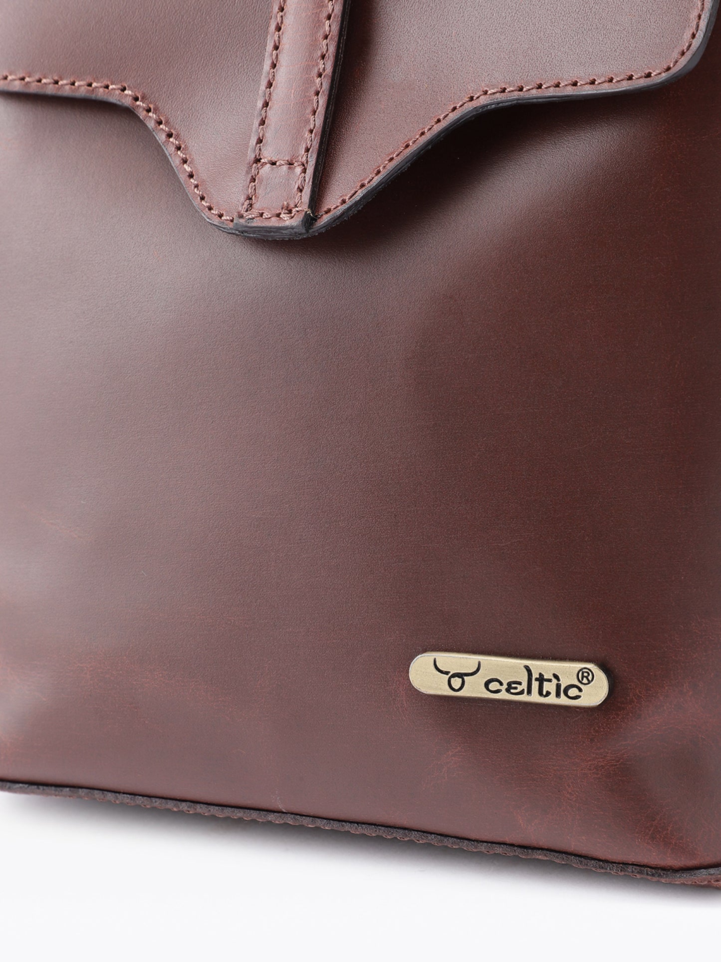 Premium Genuine Leather Mini Backpack for Women with Flap Closure