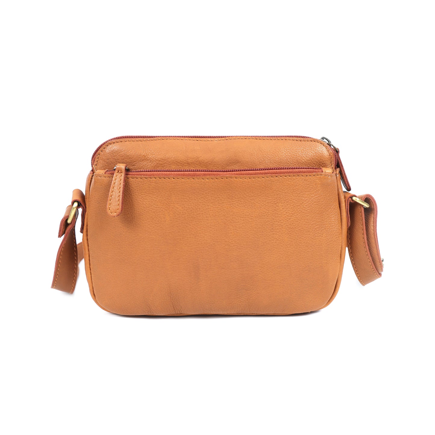 Tan Premium Leather Sling Bag – Trending Compact Bag for Daily Use ART: BG-1641