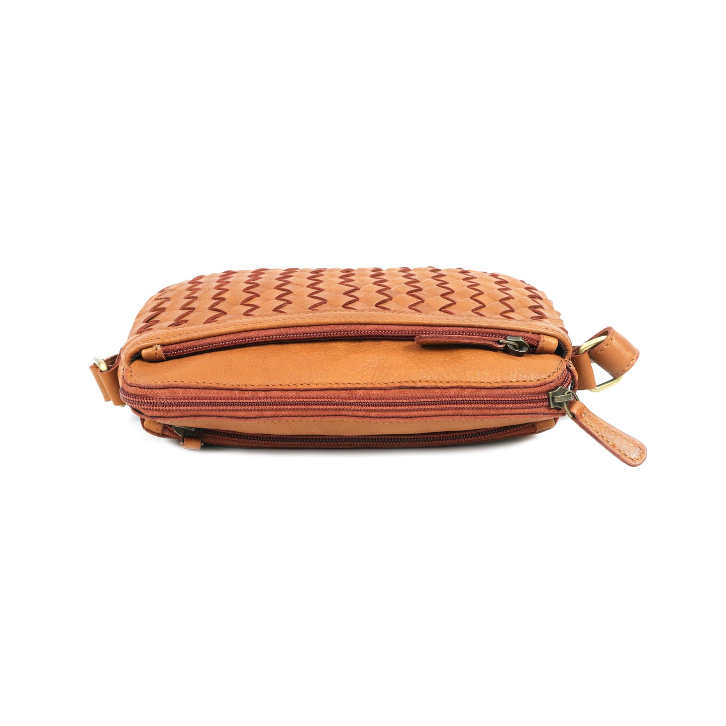 Tan Premium Leather Sling Bag – Trending Compact Bag for Daily Use ART: BG-1641