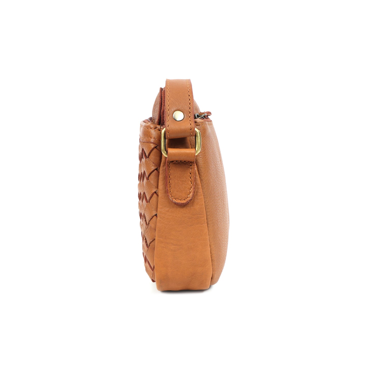 Tan Premium Leather Sling Bag – Trending Compact Bag for Daily Use ART: BG-1641