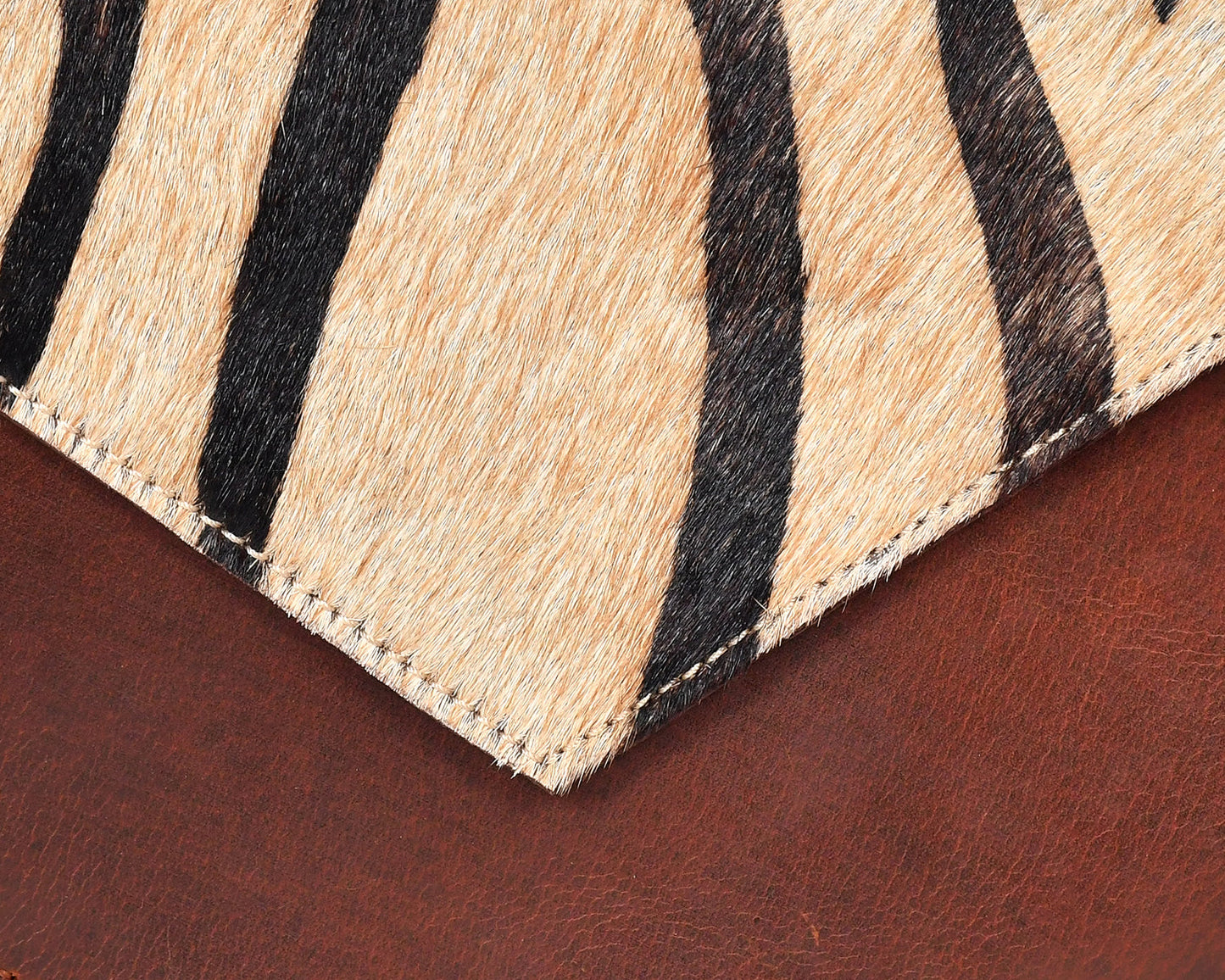  brown color pure leather with hair on leather sling bag for women and girls | Party wear - INDIA