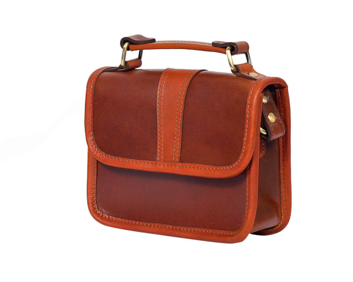  brown color pure leather sling bag with glorious design for women and girls | Party wear . - INDIA