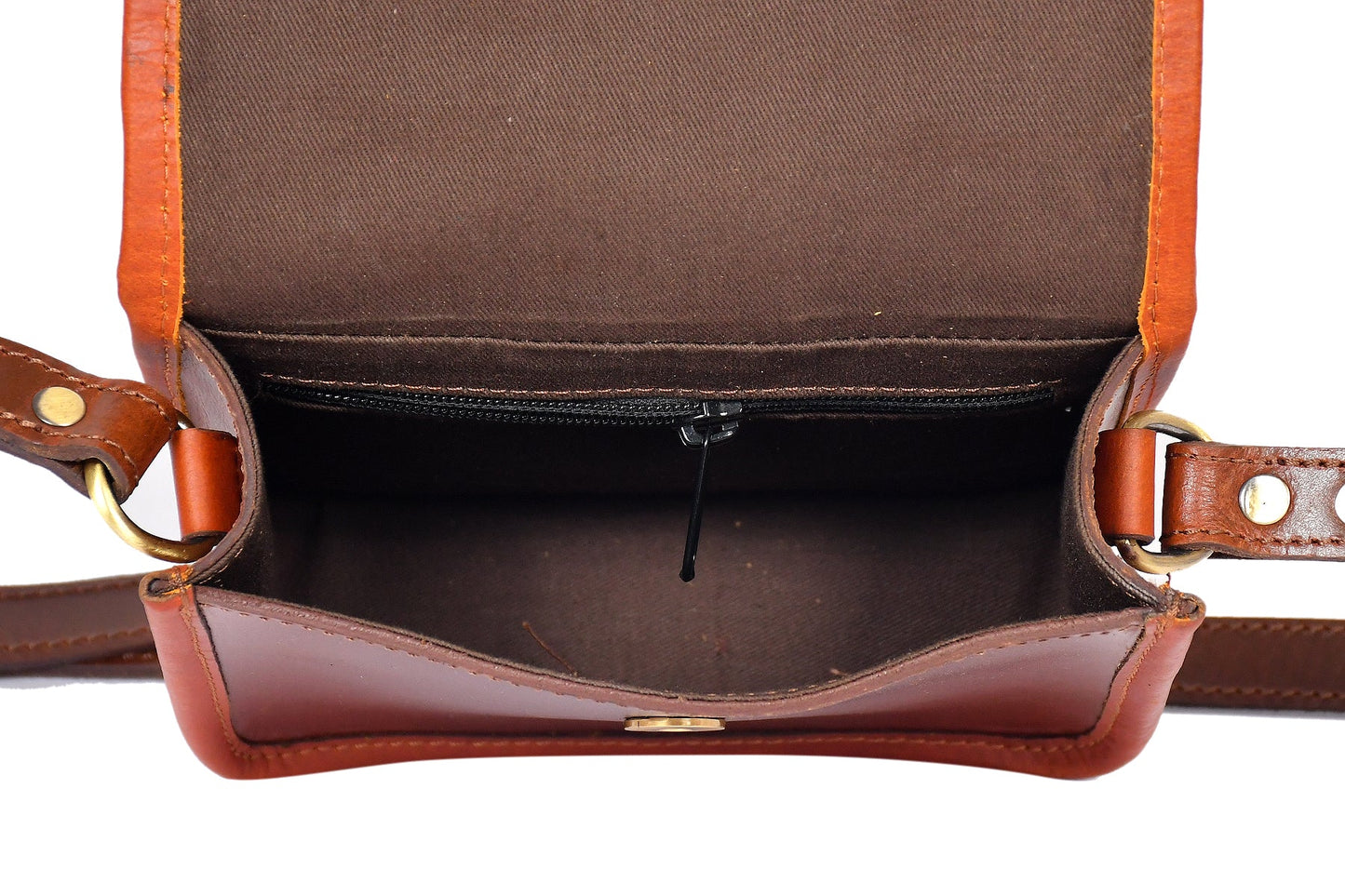  brown color pure leather sling bag with glorious design for women and girls | Party wear . - INDIA