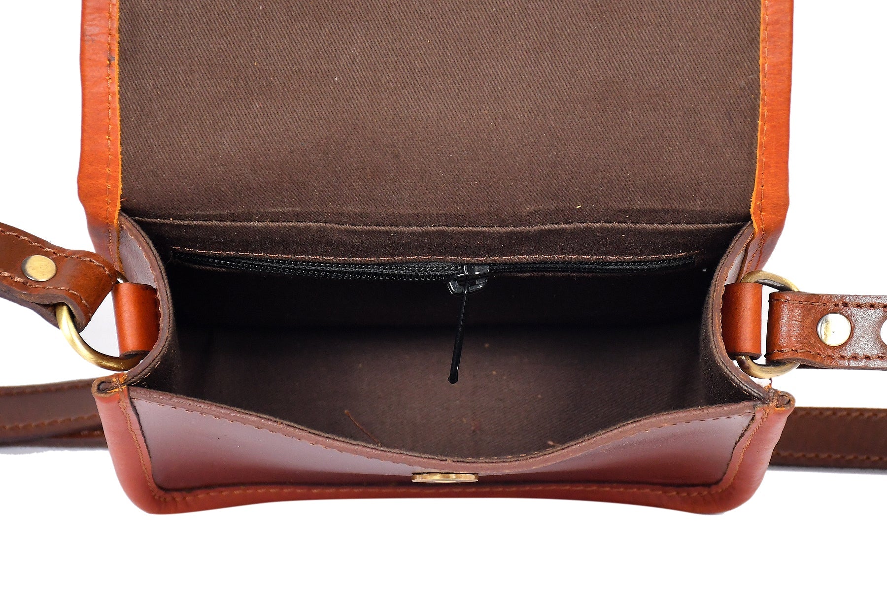  brown color pure leather sling bag with glorious design for women and girls | Party wear . - INDIA