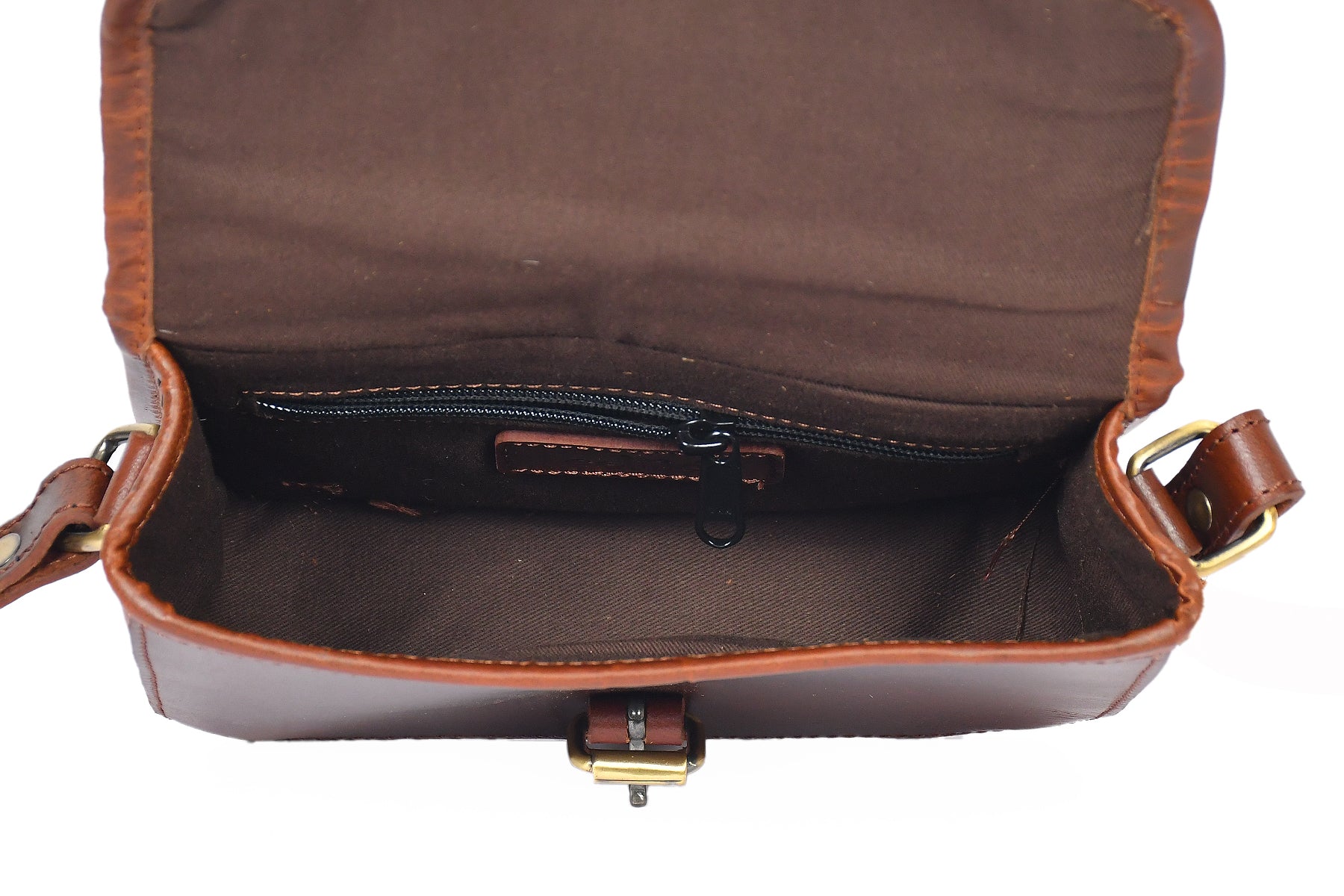  brown color pure leather with hair on leather sling bag for women and girls | Party wear - INDIA