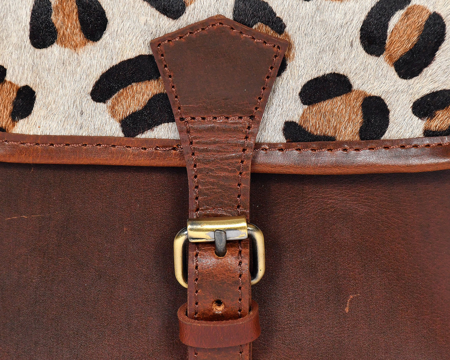  brown color leather with hair on leather sling bag for women and girls | Party wear . - INDIA