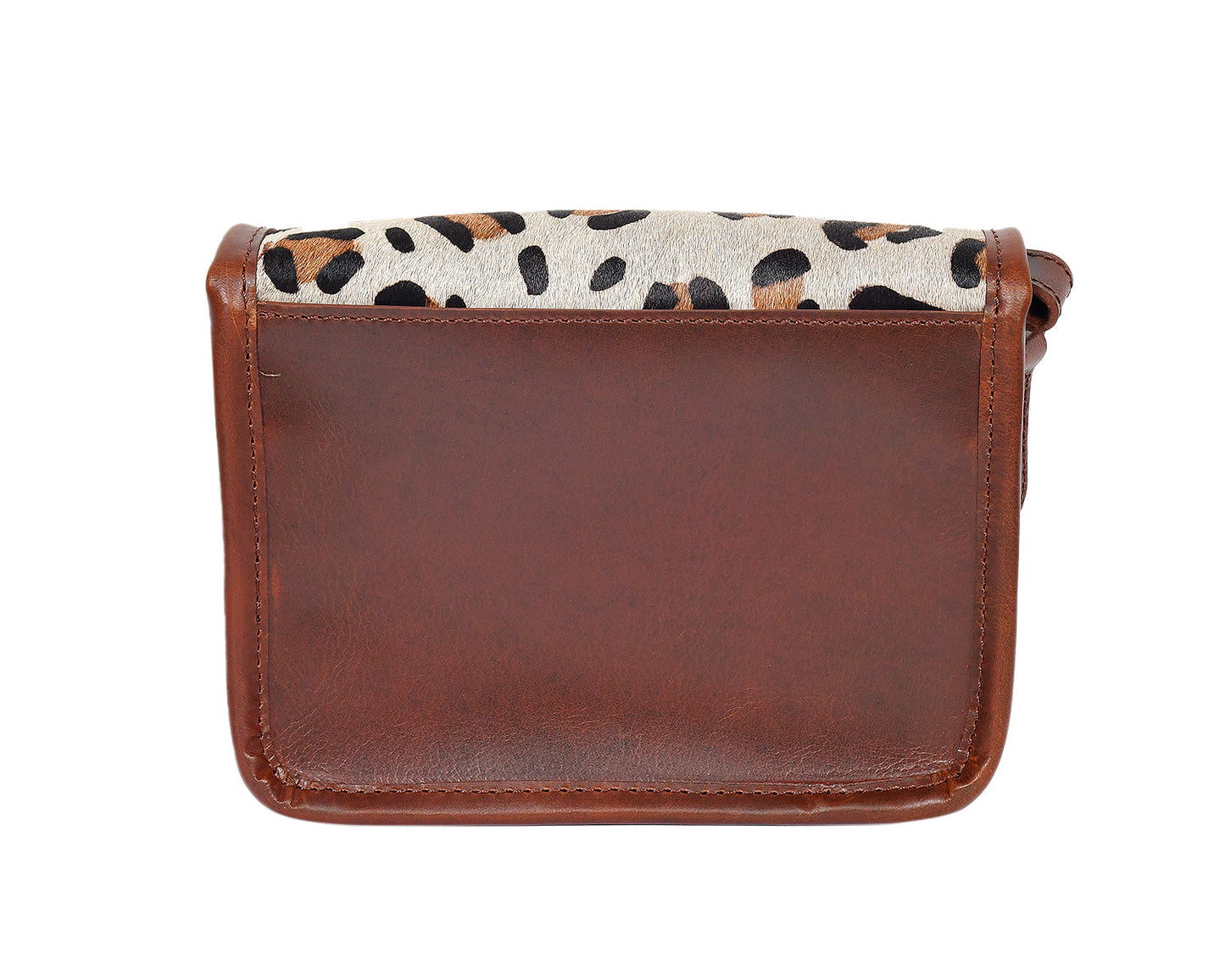  brown color leather with hair on leather sling bag for women and girls | Party wear . - INDIA