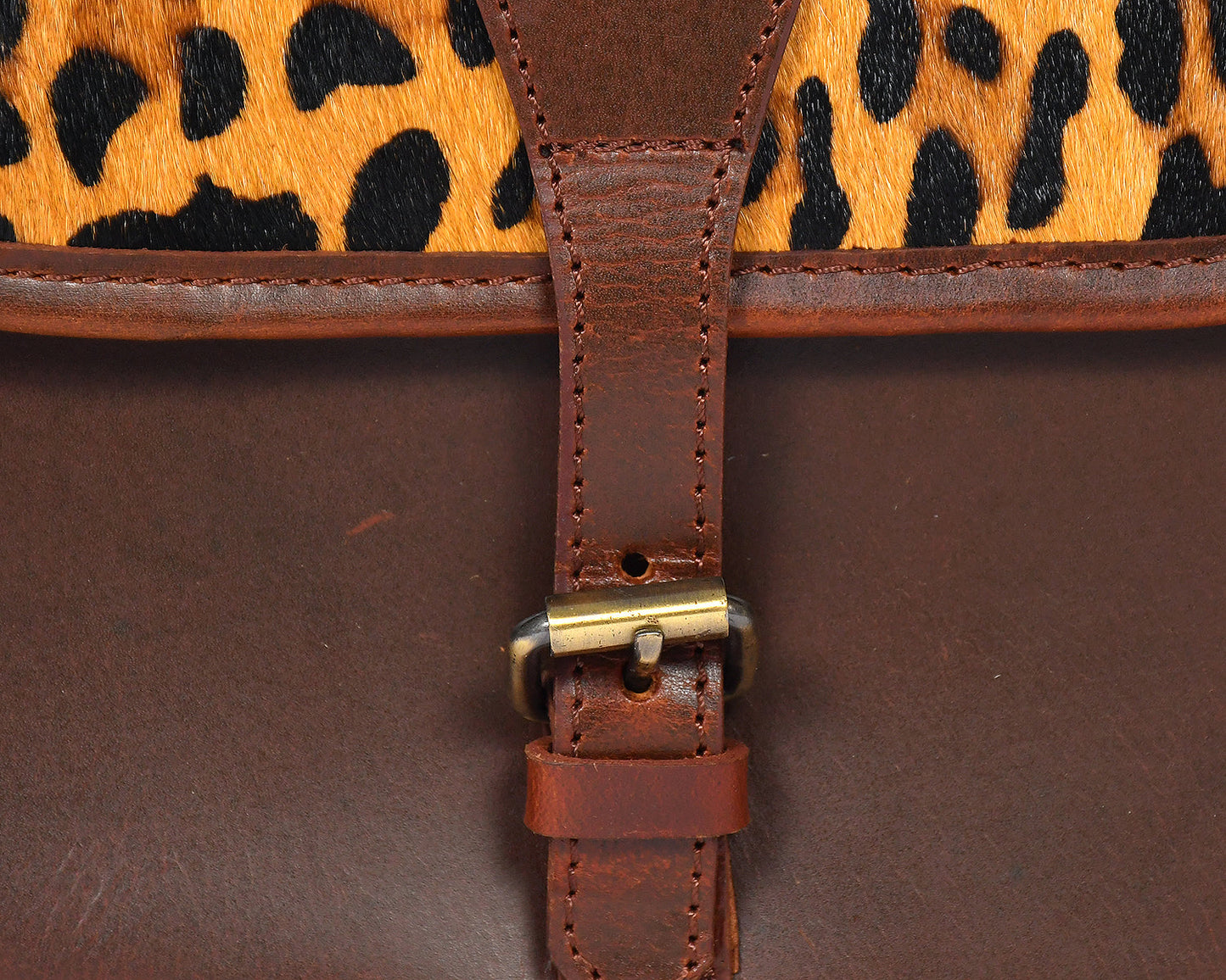  brown color pure leather with hair on leather sling bag for women and girls | Party wear - INDIA