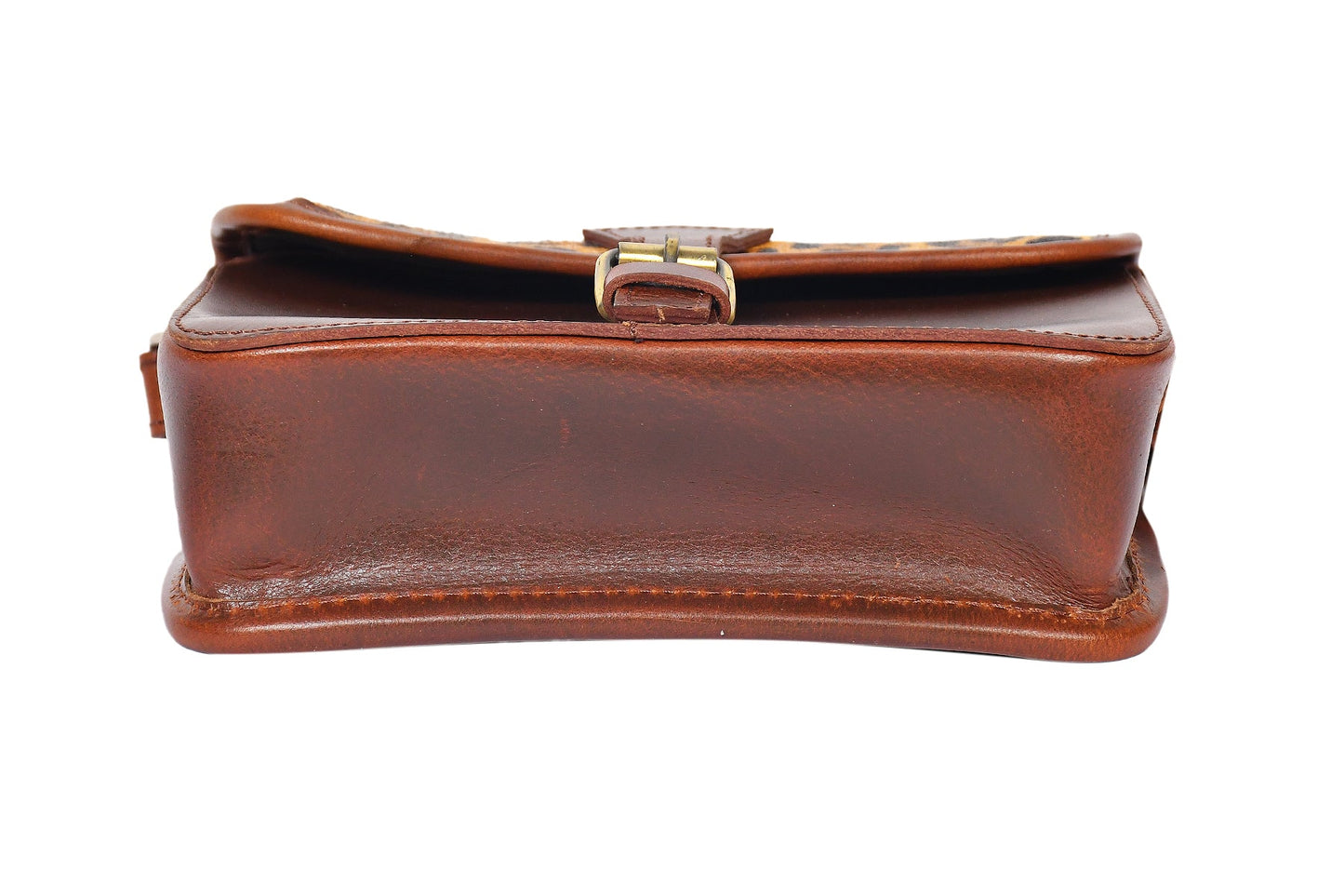  brown color pure leather with hair on leather sling bag for women and girls | Party wear - INDIA