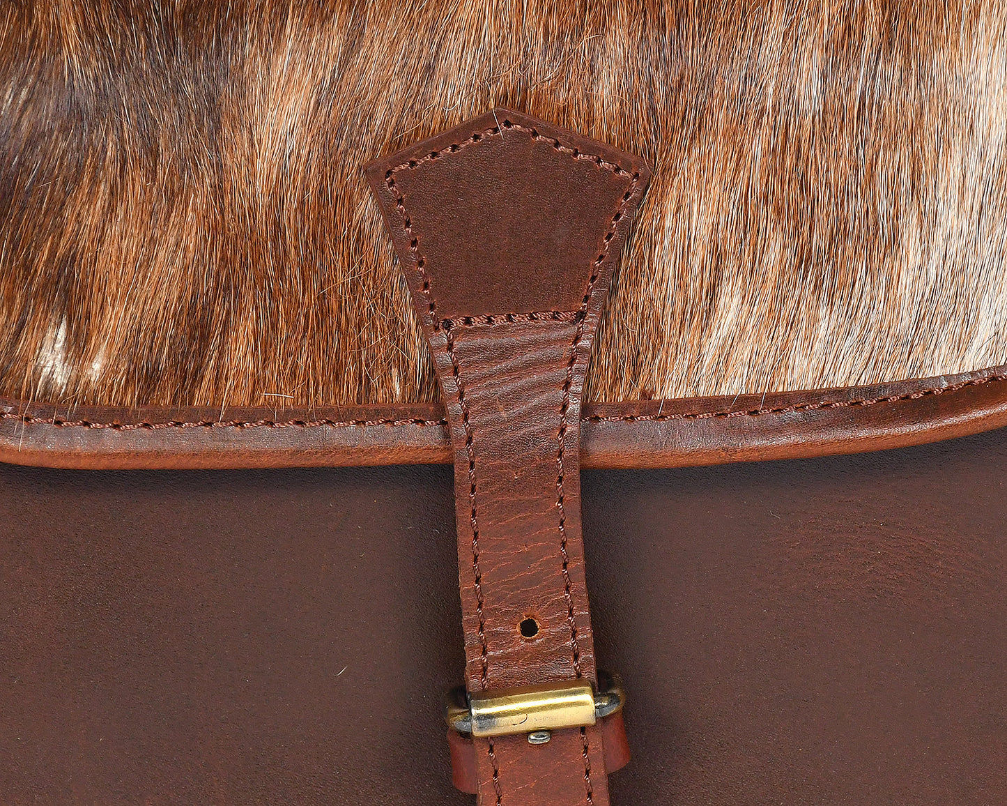  brown color pure leather with light brown color hair on leather sling bag for women and girls | Party wear . - INDIA